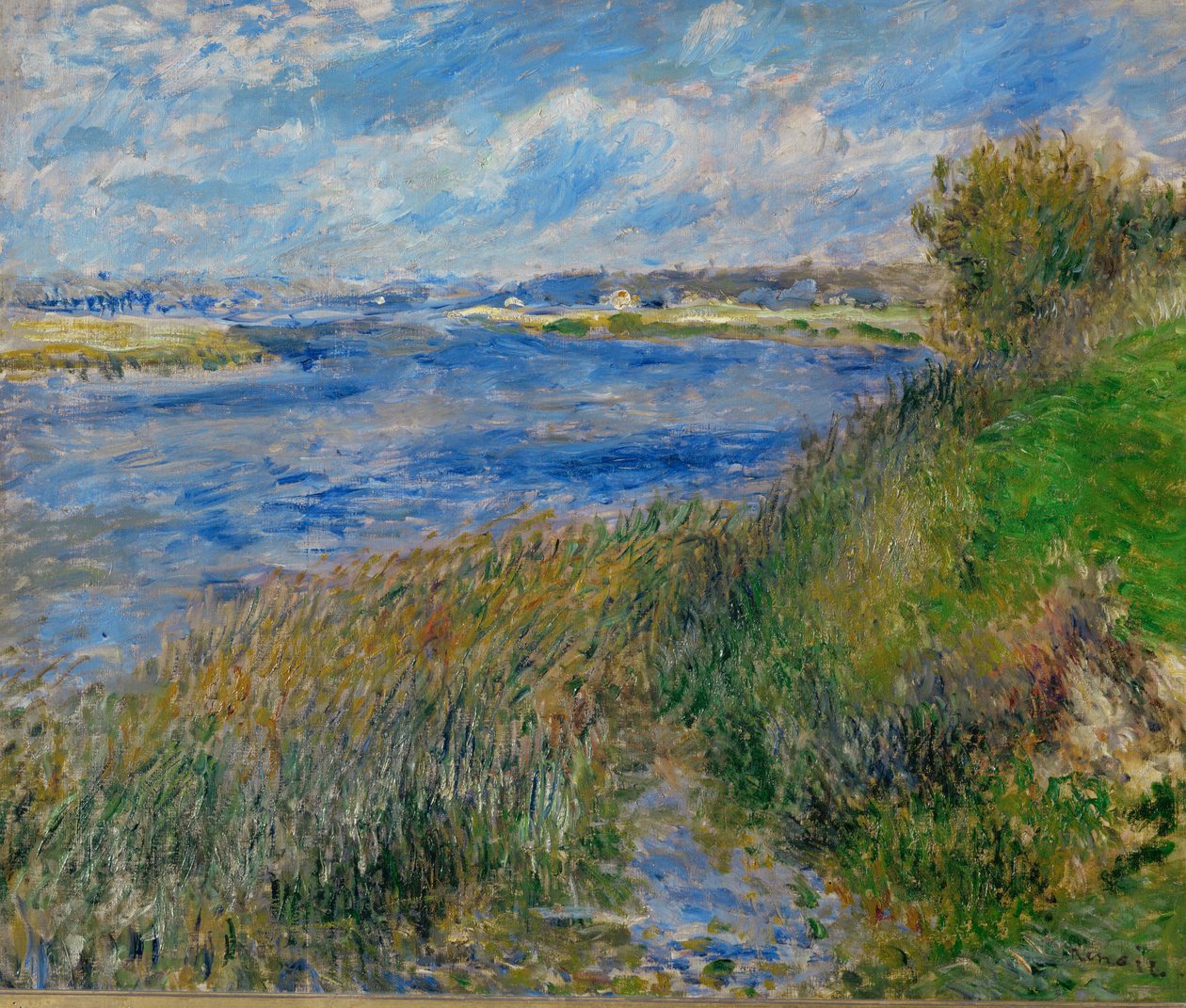 Seinen ved Champrosay (olie på lærred) af Pierre Auguste Renoir