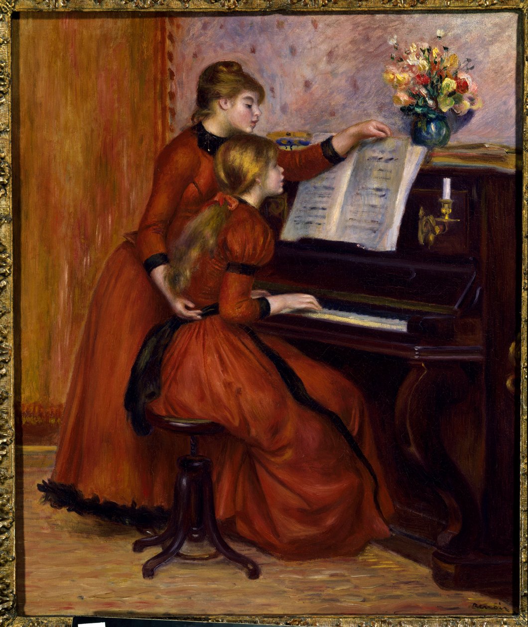 Piano lecon maleri af Pierre Auguste Renoir (1841-1919) af Pierre Auguste Renoir