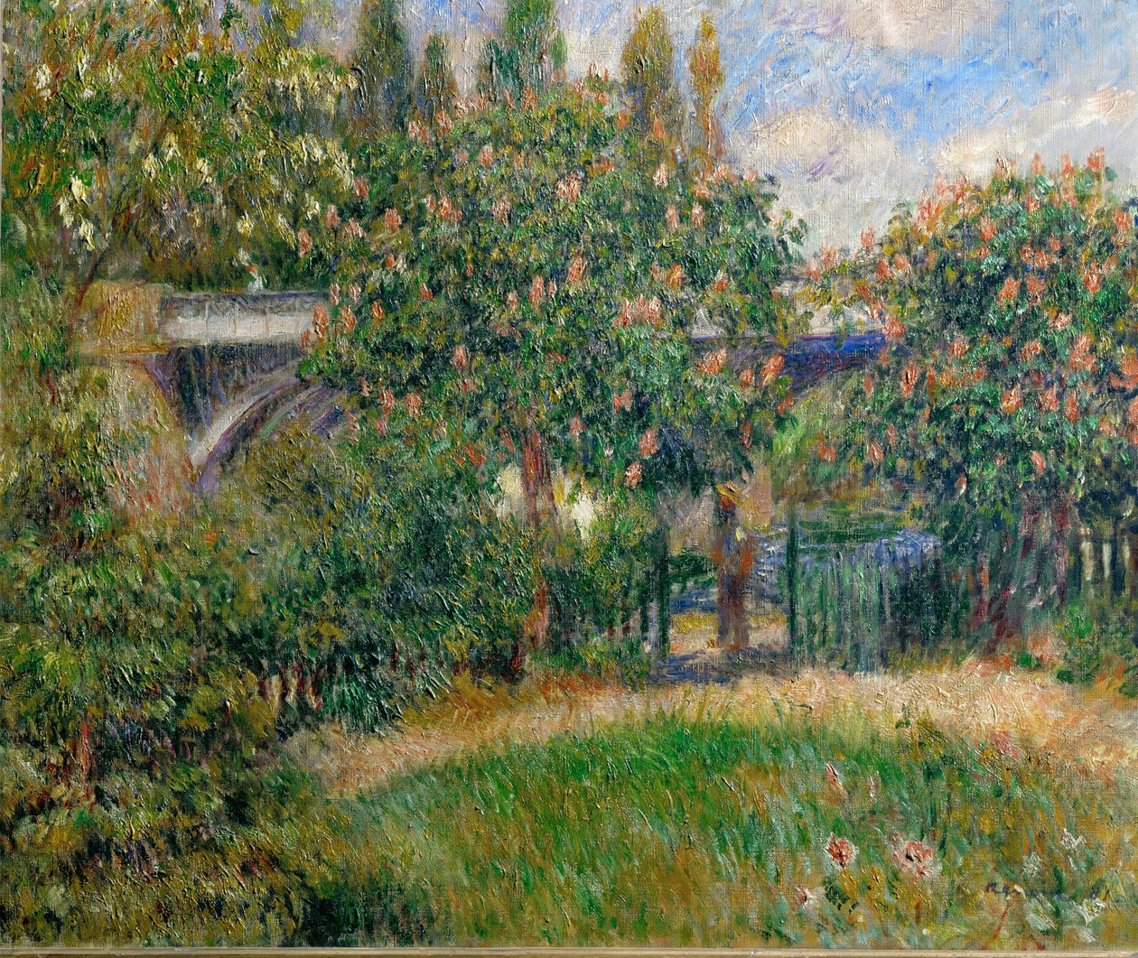 Jernbanebroen ved Chato (maleri på lærred) af Pierre Auguste Renoir