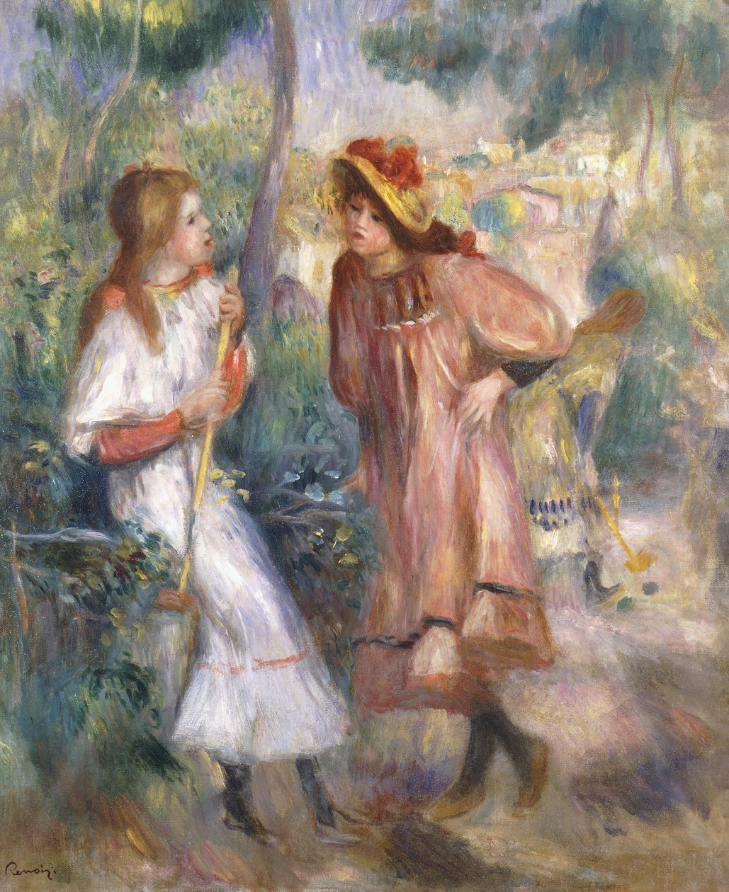 To piger i haven ved Montmartre; To piger i Montmartres have, 1895 af Pierre Auguste Renoir