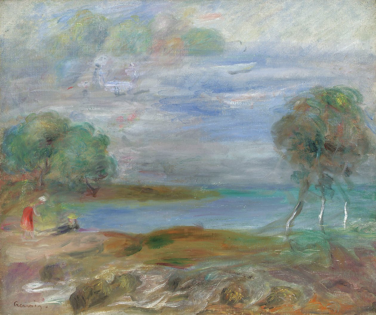 To mennesker ved vandkanten af Pierre Auguste Renoir