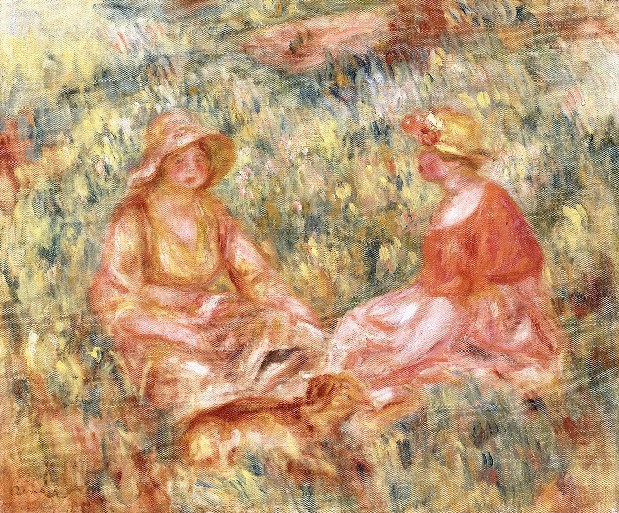 To kvinder i græsset, ca. 1910 af Pierre Auguste Renoir