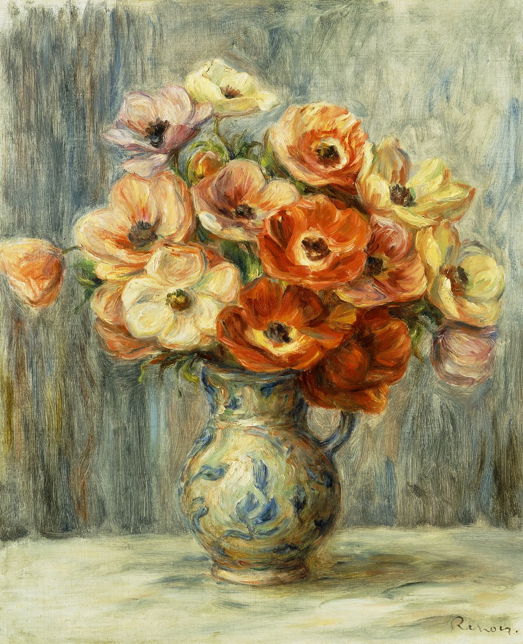 Vase af Anemoner, af Pierre Auguste Renoir