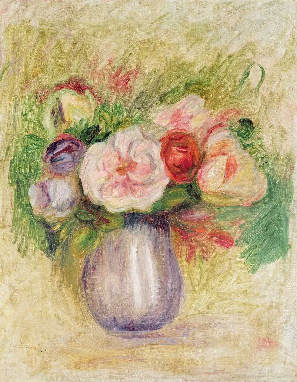 Vase med blomster af Pierre Auguste Renoir