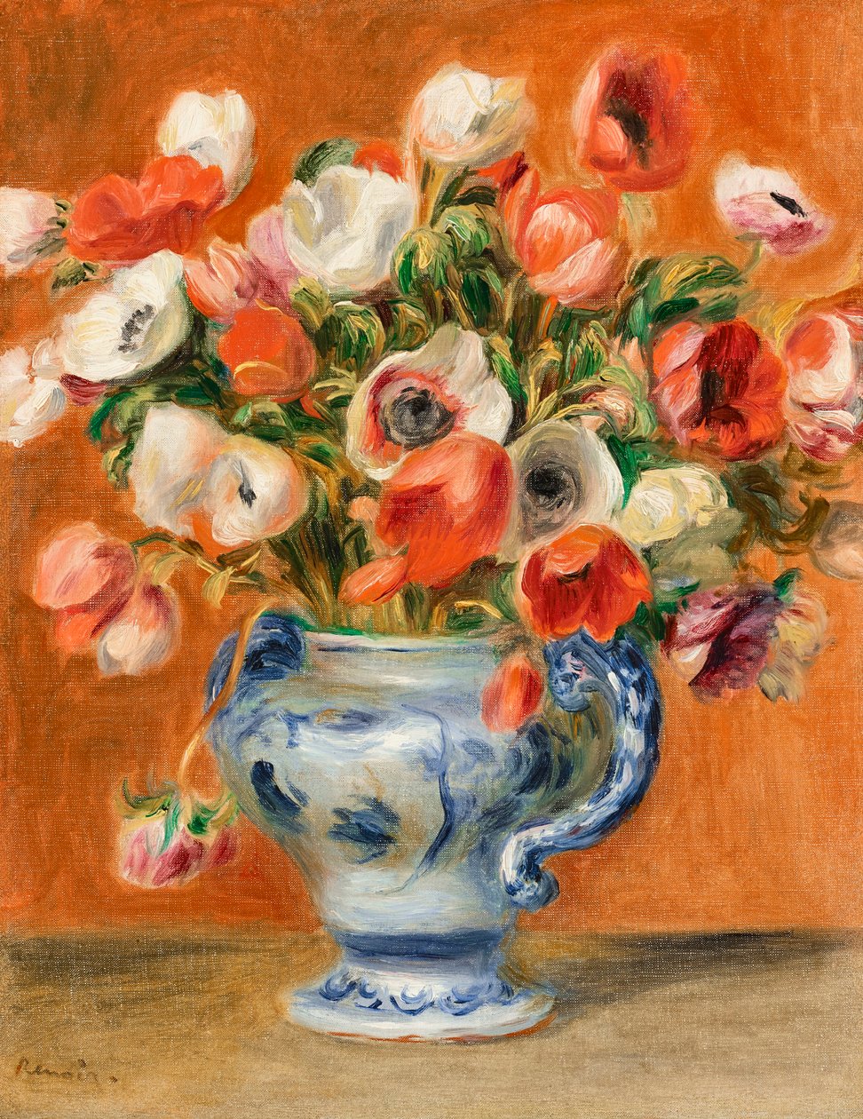 Vase med anemoner, 1890. af Pierre Auguste Renoir