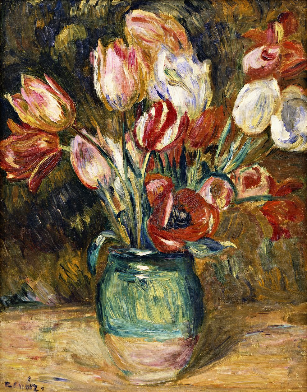 Vase med blomster, 1888-89 af Pierre Auguste Renoir