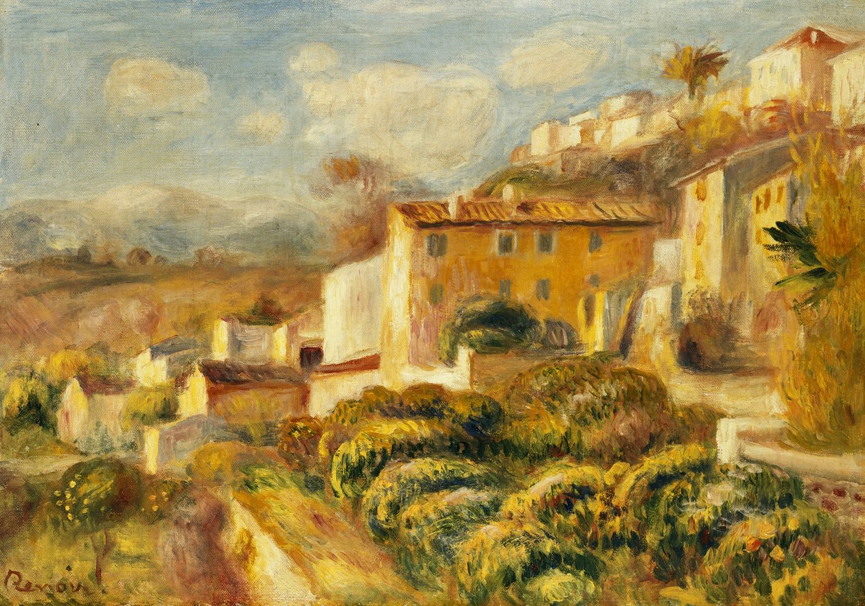 Udsigt over postkontoret, Cagnes; Udsigt over postkontoret, Cagnes, 1907 af Pierre Auguste Renoir