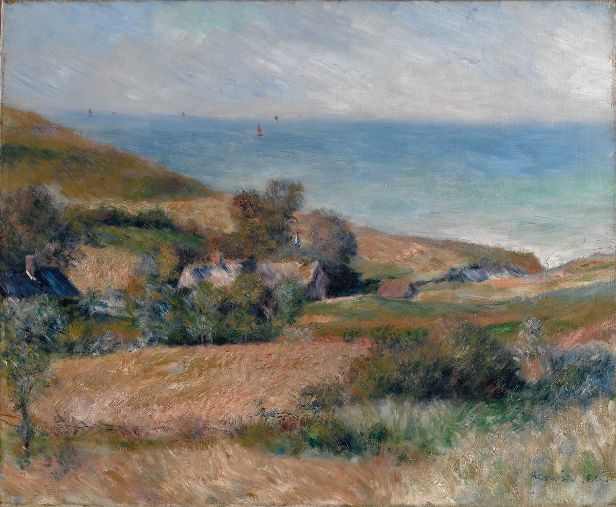 Udsigt over havkysten nær Wargemont i Normandiet, 1880 af Pierre Auguste Renoir