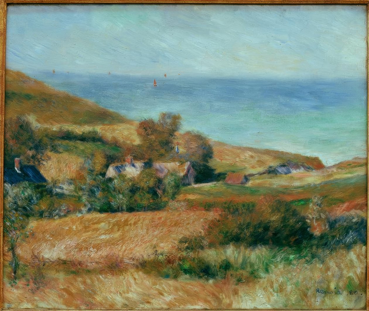 Udsigt over kysten nær Wargemont i Normandiet af Pierre Auguste Renoir