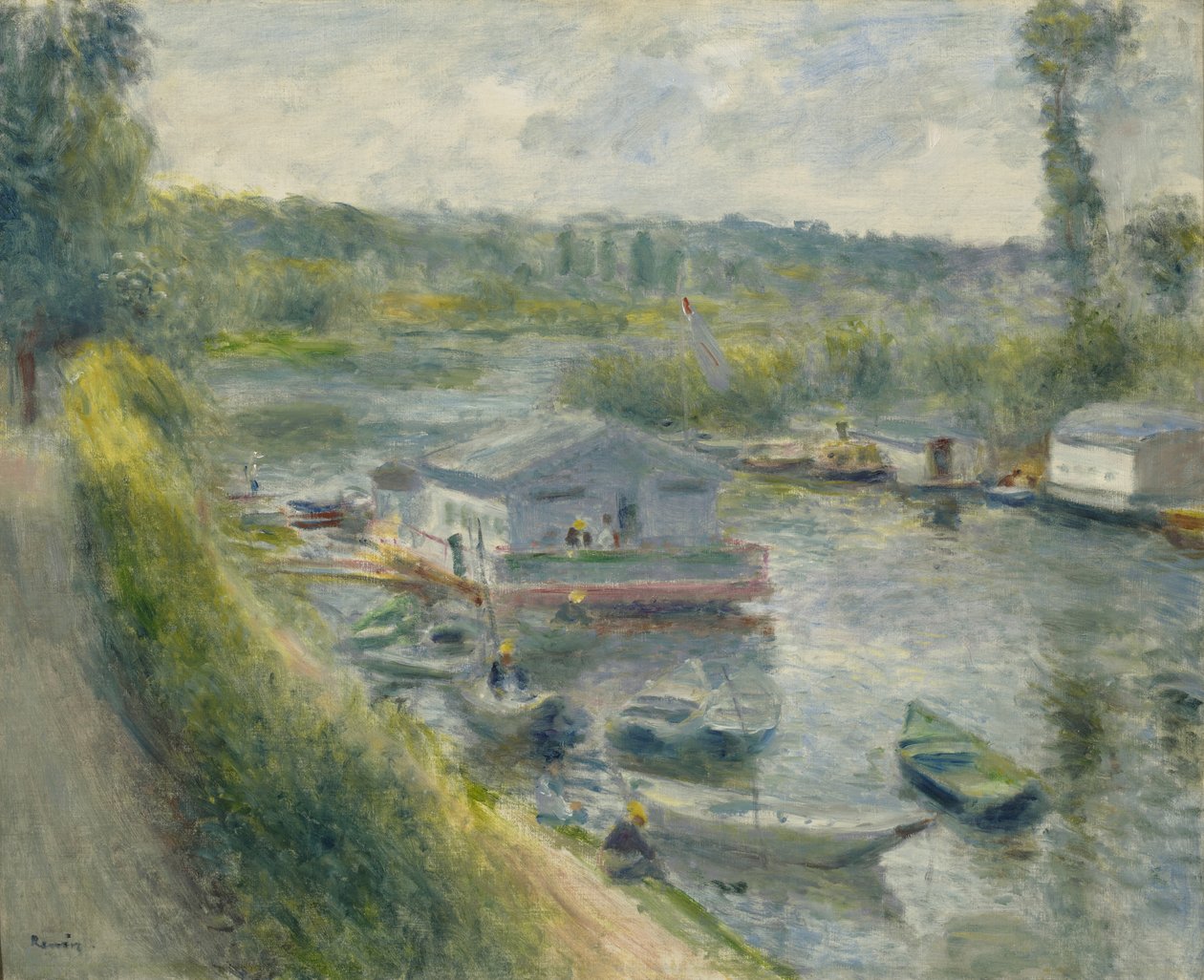 Vaskehusbåd ved Bas-Meudon, ca. 1874 af Pierre Auguste Renoir