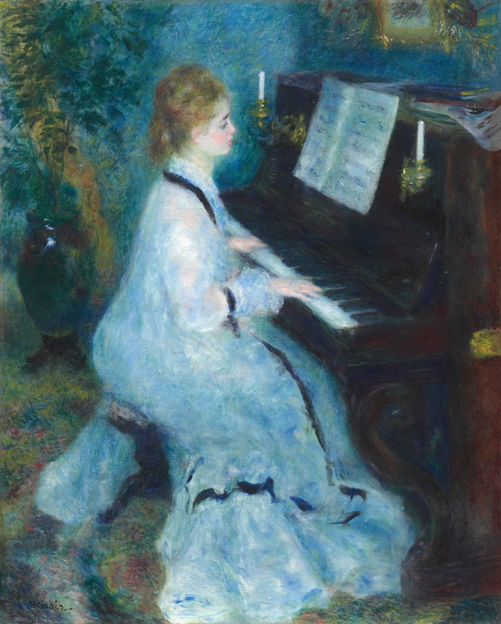 Kvinde ved klaveret af Pierre Auguste Renoir