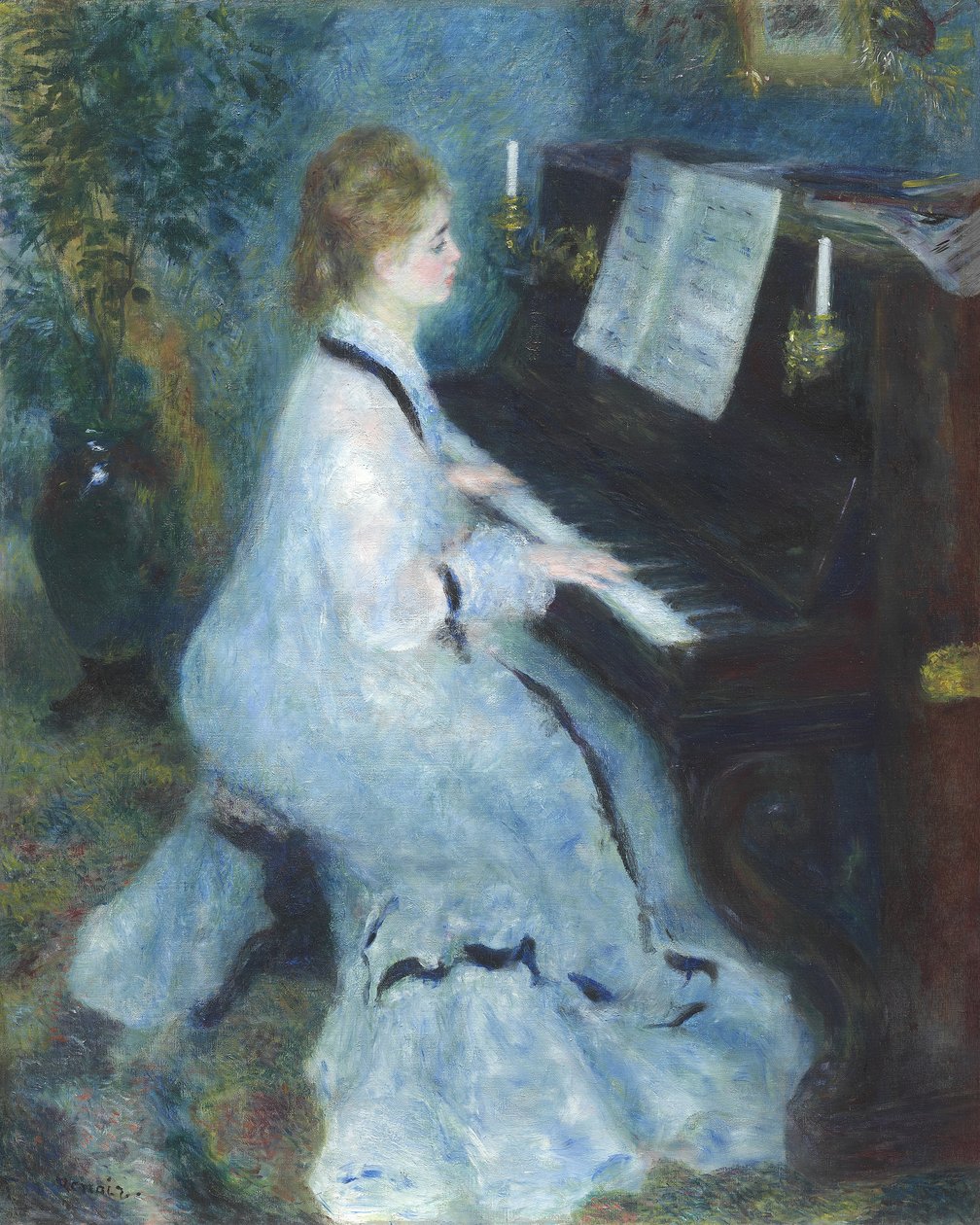 Kvinde ved klaveret, 1875-76 af Pierre Auguste Renoir