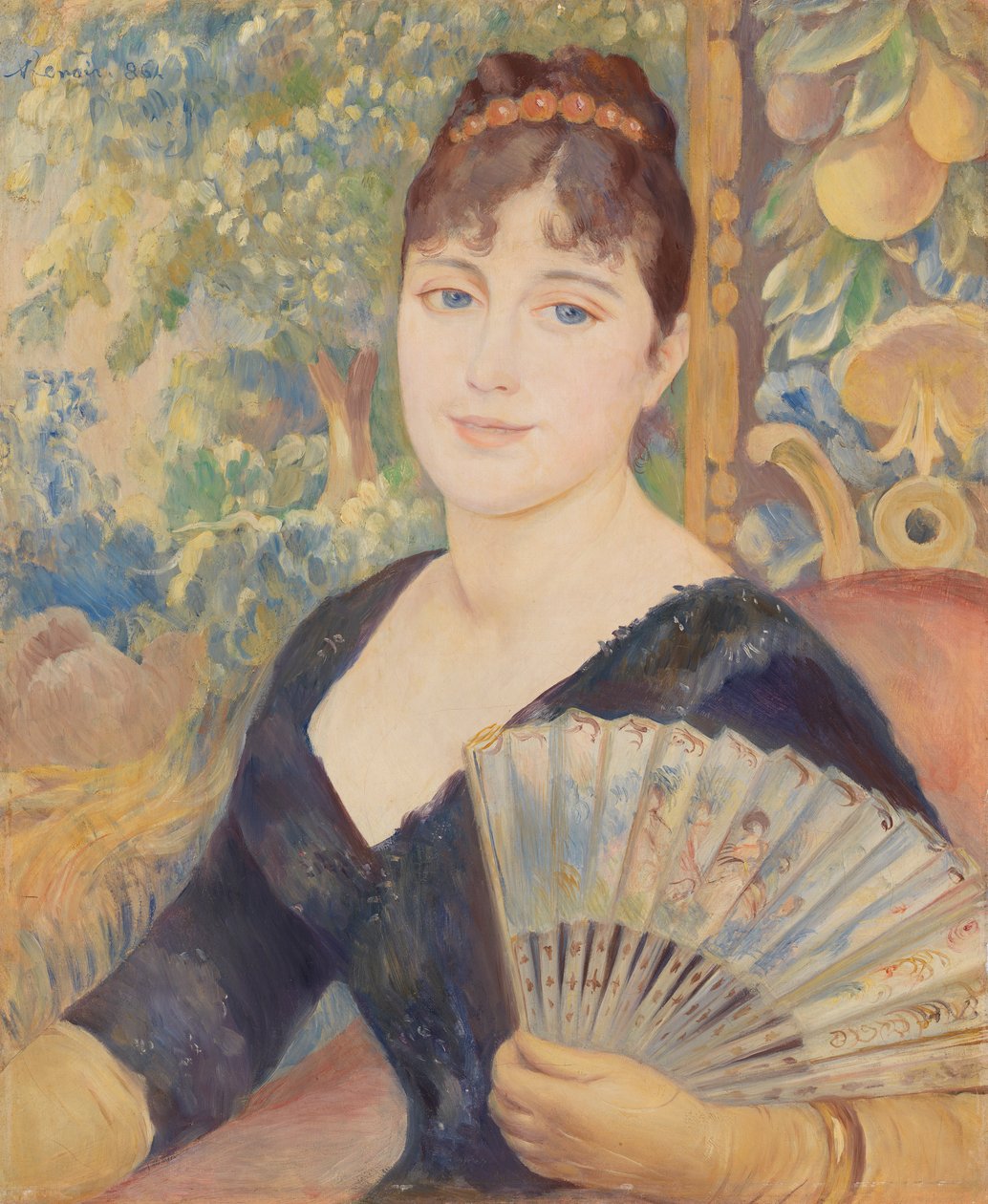 Kvinde med ventilator af Pierre Auguste Renoir