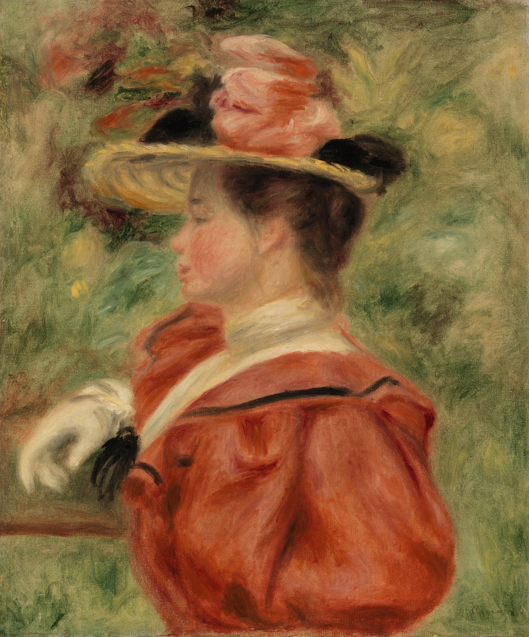 Kvinde med handske (Femme au gant) af Pierre Auguste Renoir
