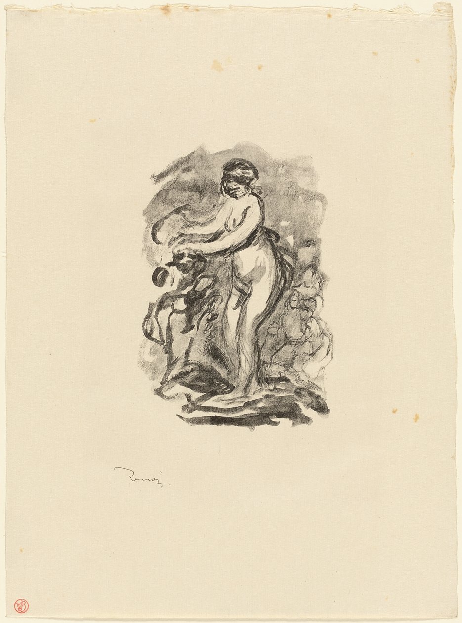 Kvinde med Grapevine, 1. variant af Pierre Auguste Renoir