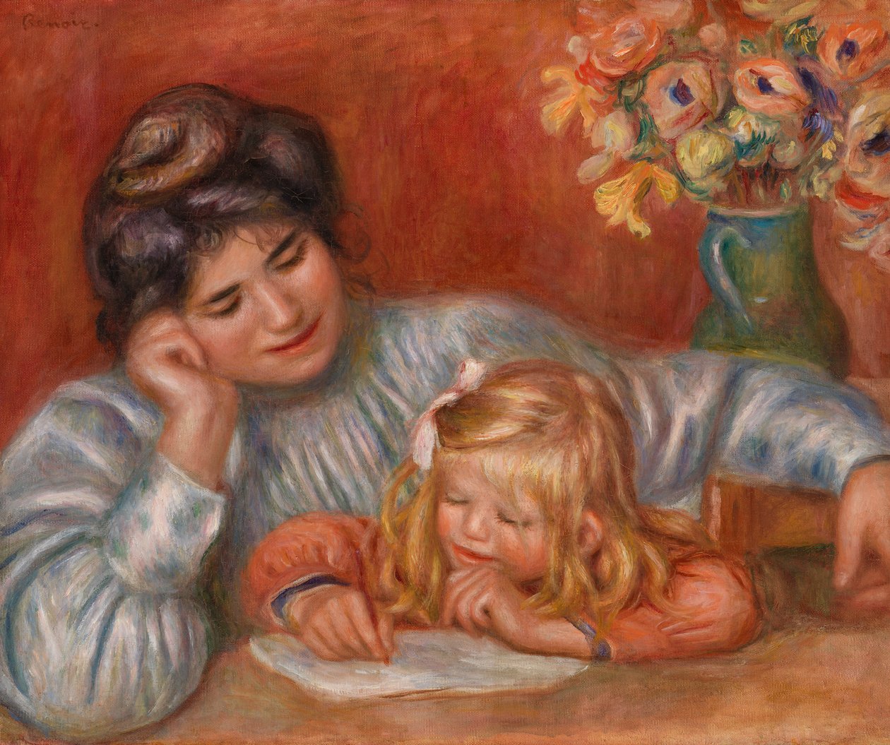 Skrivelektion af Pierre Auguste Renoir