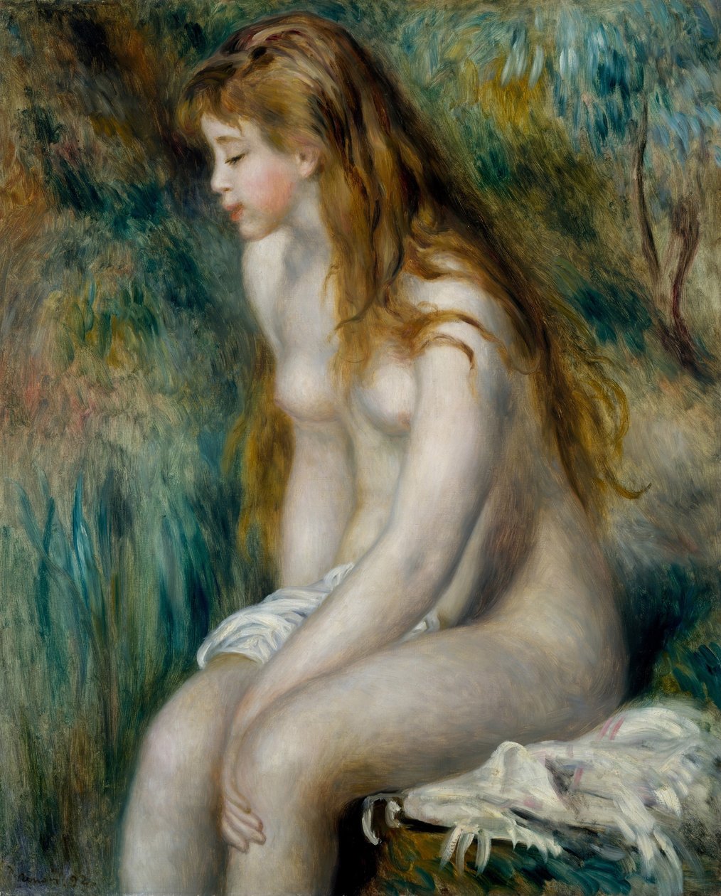 Ung pige bader af Pierre Auguste Renoir