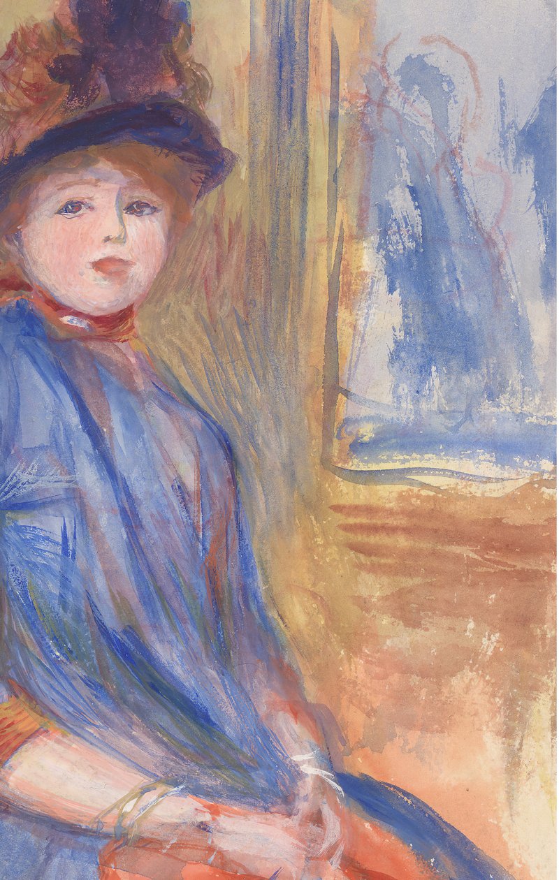 Ung pige i blå kjole, ca. 1890. af Pierre Auguste Renoir