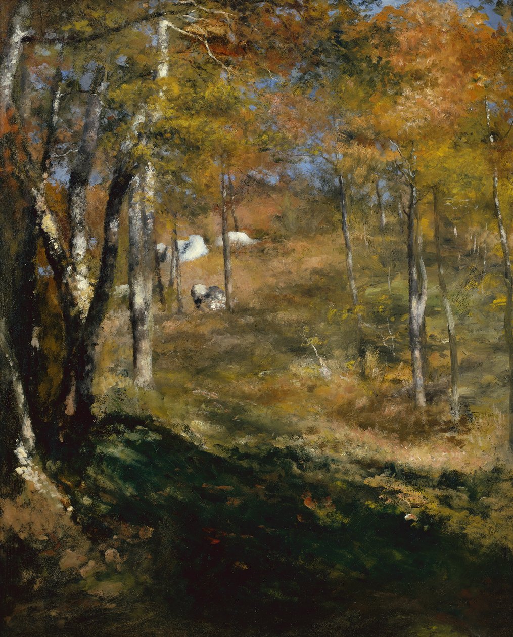 Unge træer i skoven af Pierre Auguste Renoir