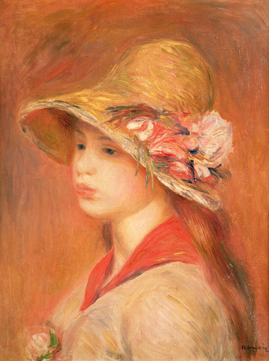 Ung kvinde i hat af Pierre Auguste Renoir