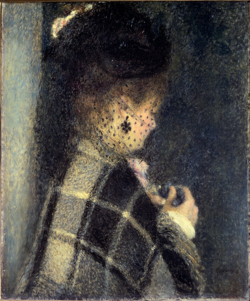 Ung kvinde med et lille slør, ca 1870 (olie på lærred) af Pierre Auguste Renoir