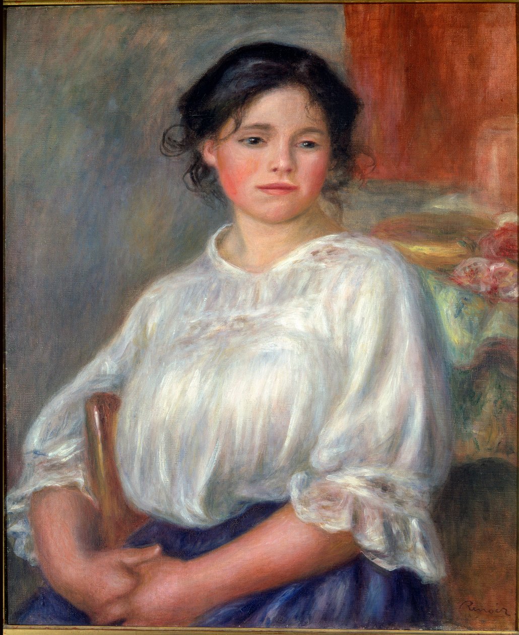 Ung pige siddende af Pierre Auguste Renoir