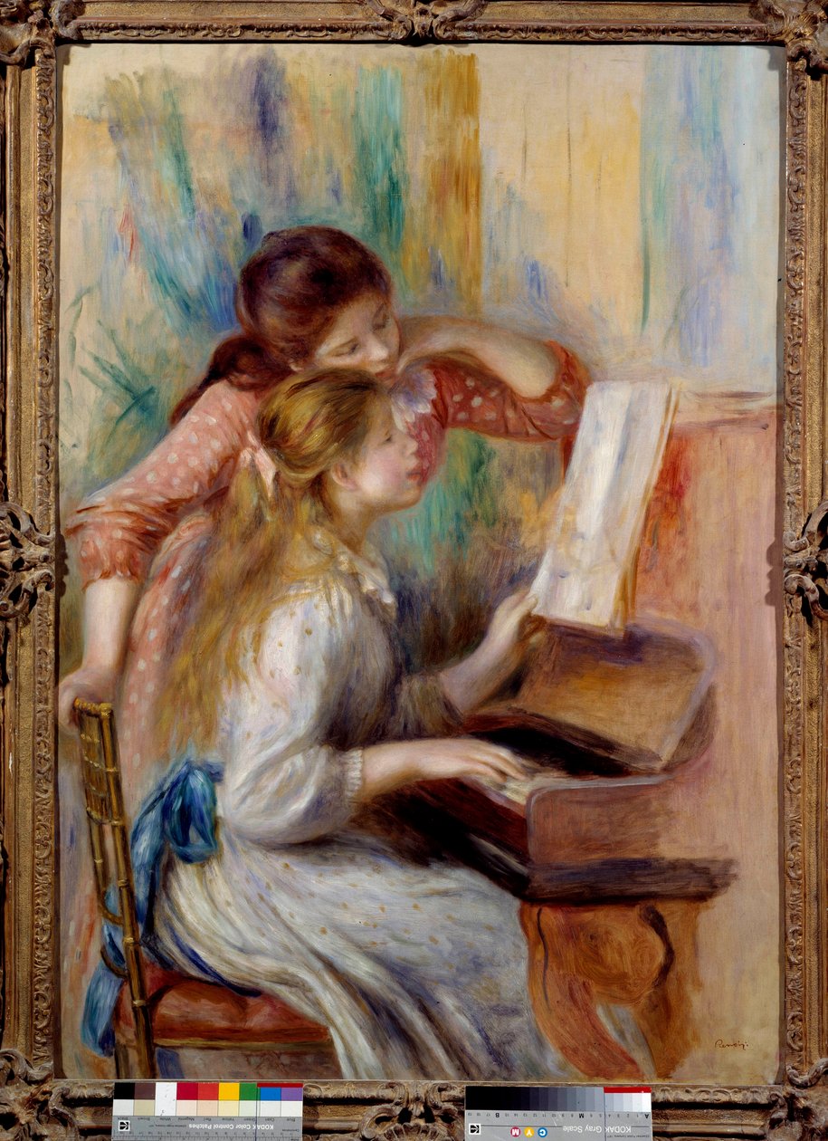 Unge piger ved klaveret Forberedende studie af Pierre Auguste Renoir (1841-1919) 1892 søn. 1,16x0,81 m Paris, musee de l