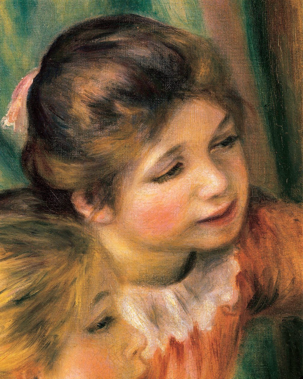Unge piger ved klaveret, detalje af Pierre Auguste Renoir