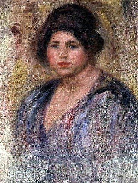 Ung kvinde i en pelshat af Pierre Auguste Renoir