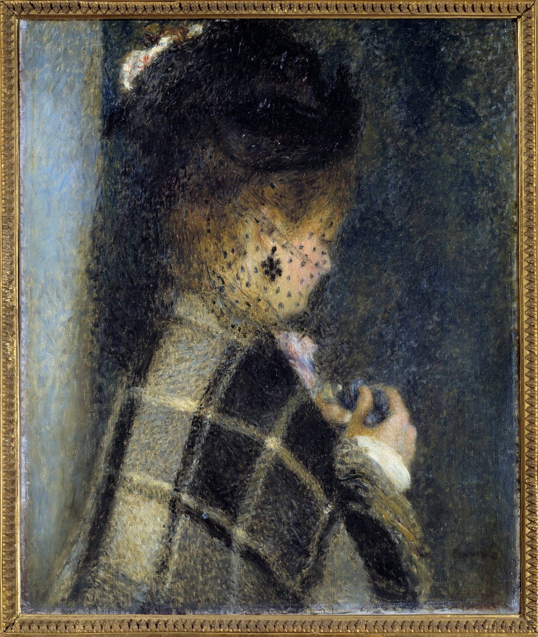 Ung kvinde med slør Maleri af Pierre Auguste Renoir (1841-1919) omkring 1870 Søn. 0,61x0,51 m Paris, musee d