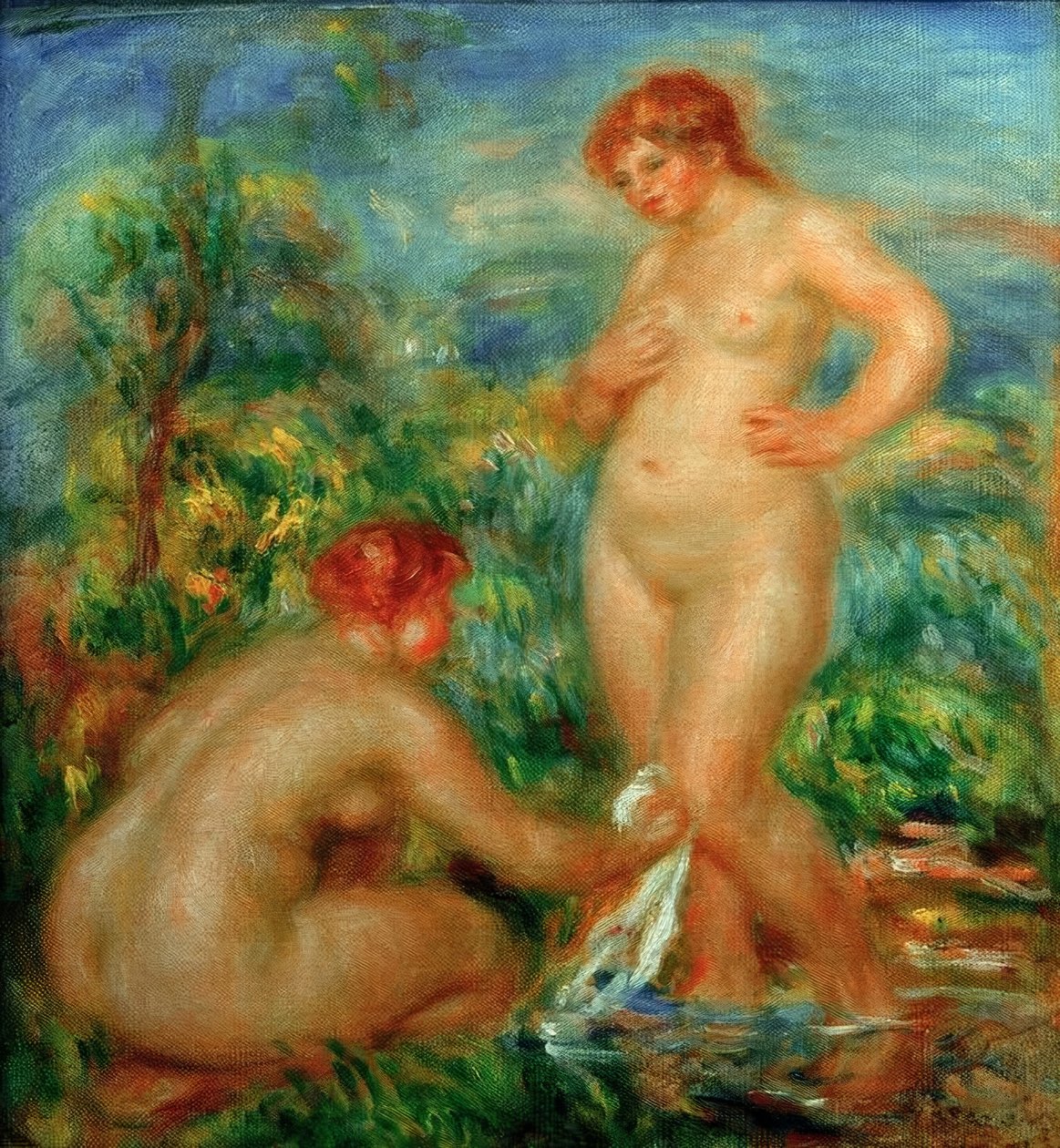 To badende af Pierre Auguste Renoir