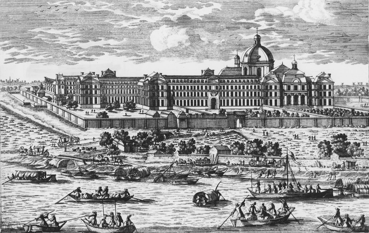 udsigt over Salpêtrier. Gravering af Aveline i det 17. århundrede. af Pierre Aveline