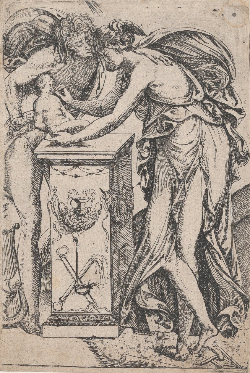 Apollon og skulpturens ånd, 1607-61. af Pierre Biard
