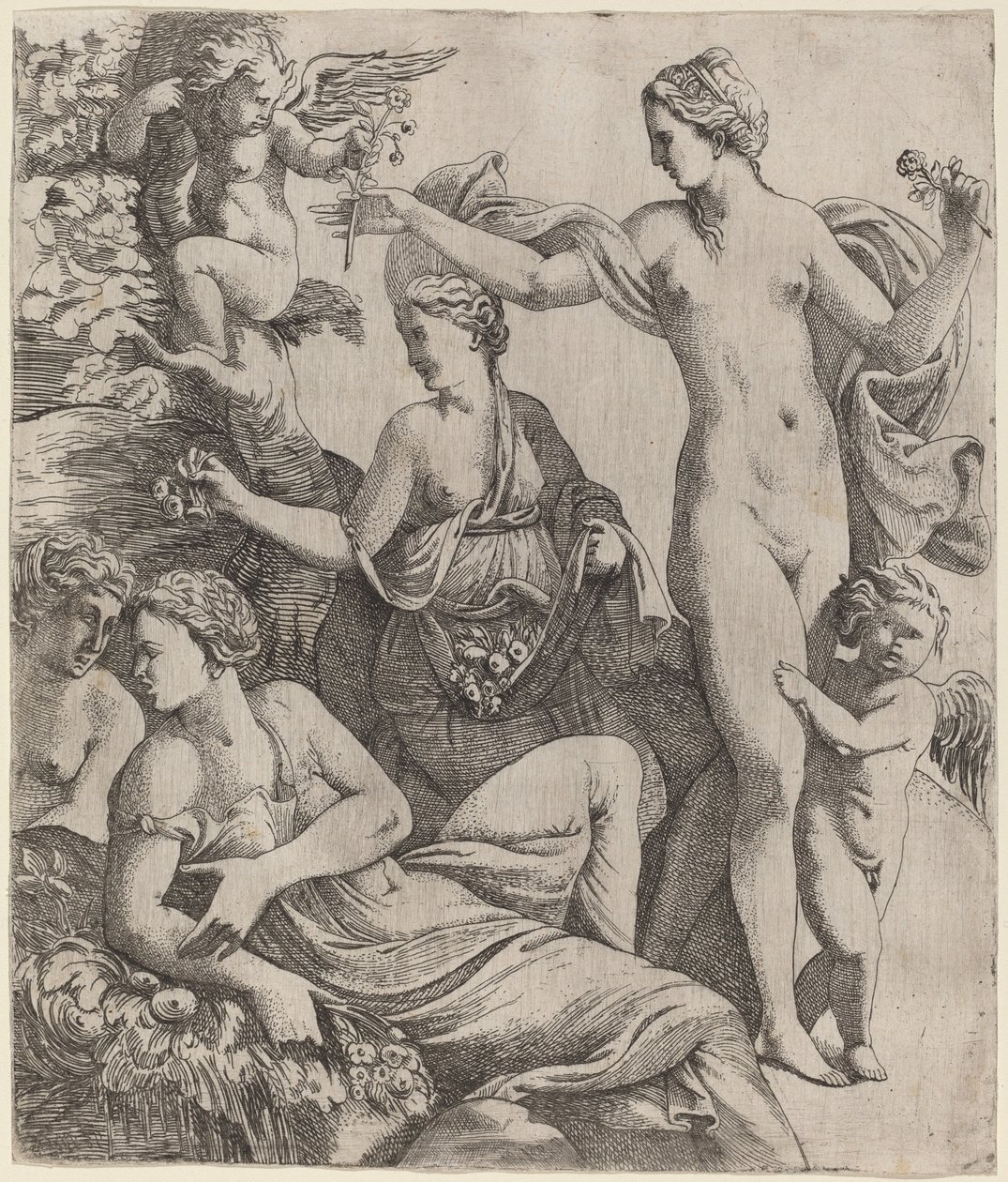 Venus med nåde og Putti af Pierre Biard the Younger