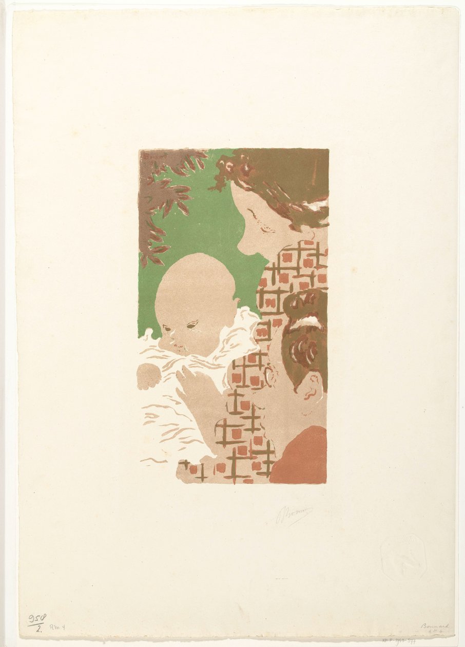 Andrée Terasse med sønnen Jean og broderen Pierre Bonnard Scene de famille af Pierre Bonnard