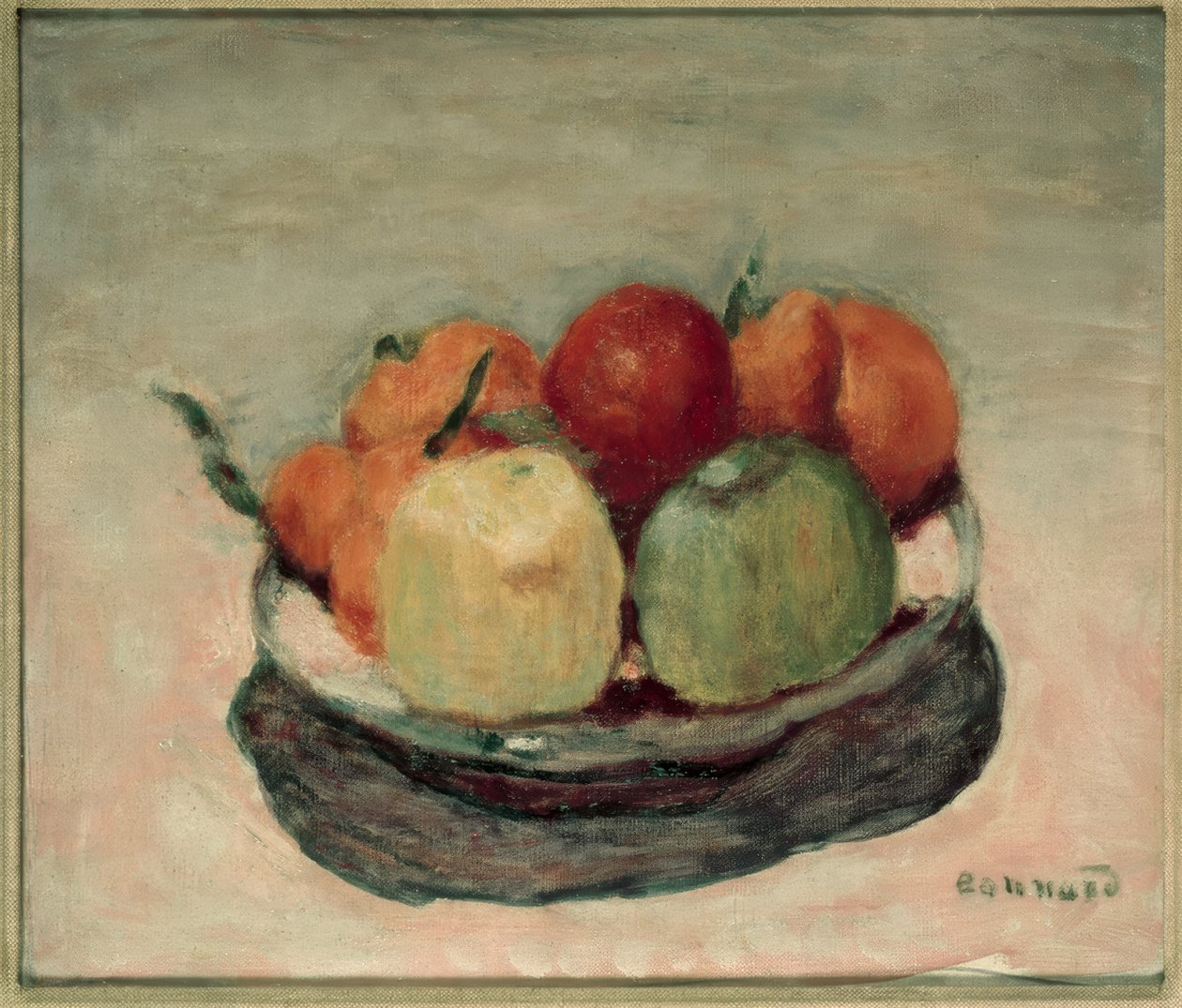 Frugttallerken eller æbler af Pierre Bonnard