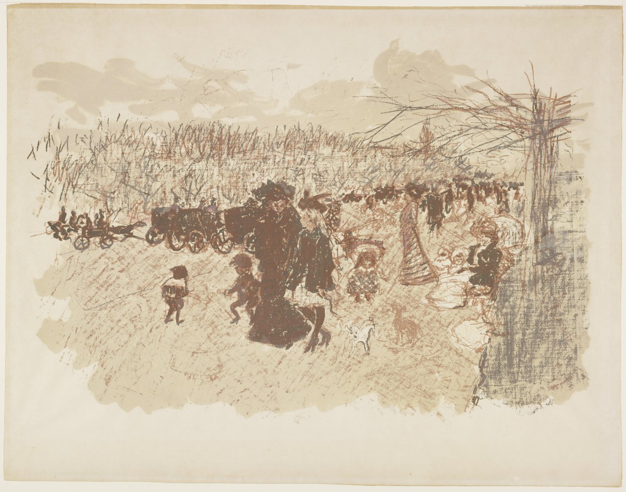 Avenue i Bois de Boulogne, ca. 1898 (udgivet 1899) af Pierre Bonnard