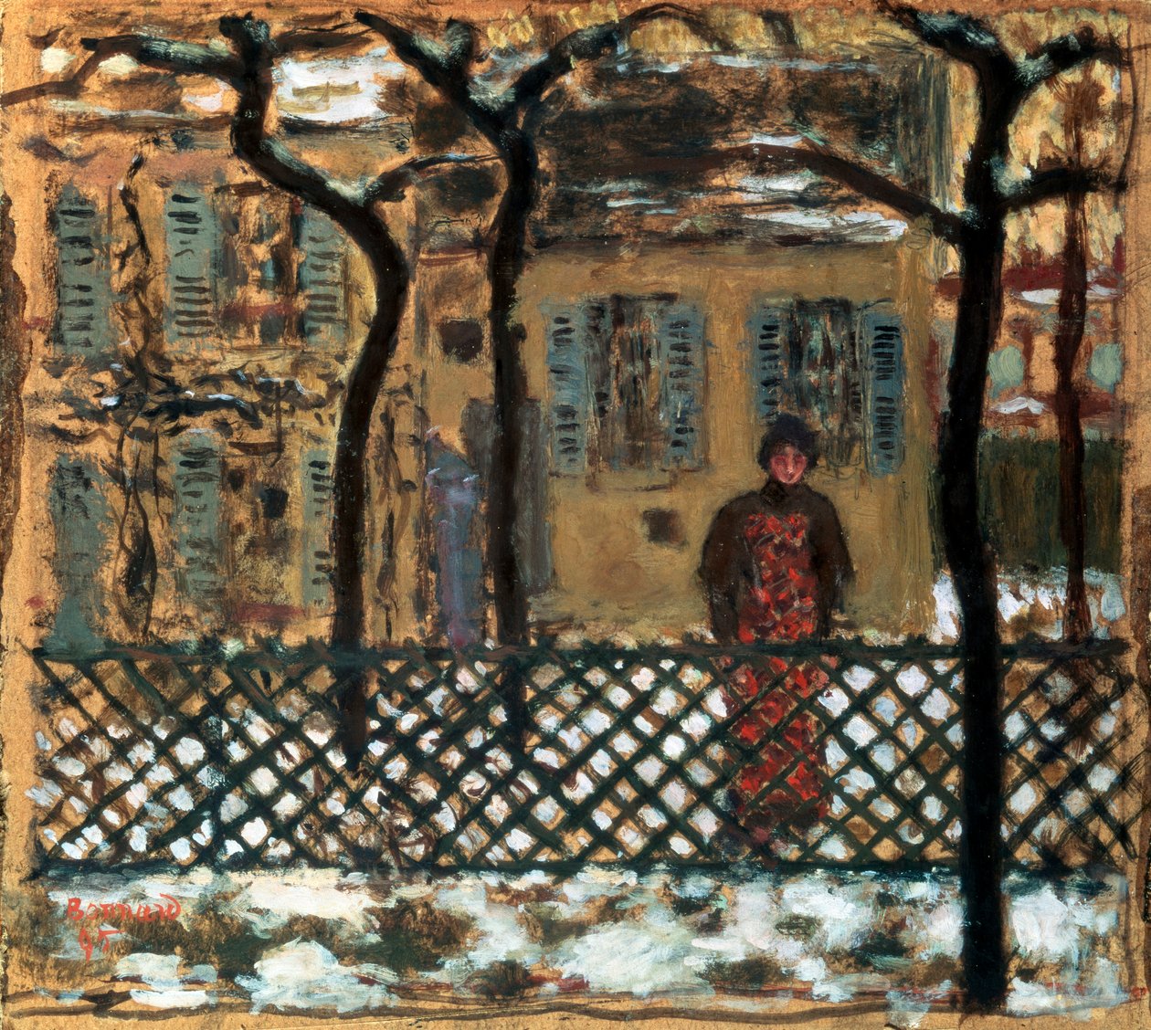 Bag hegnet, 1895. af Pierre Bonnard