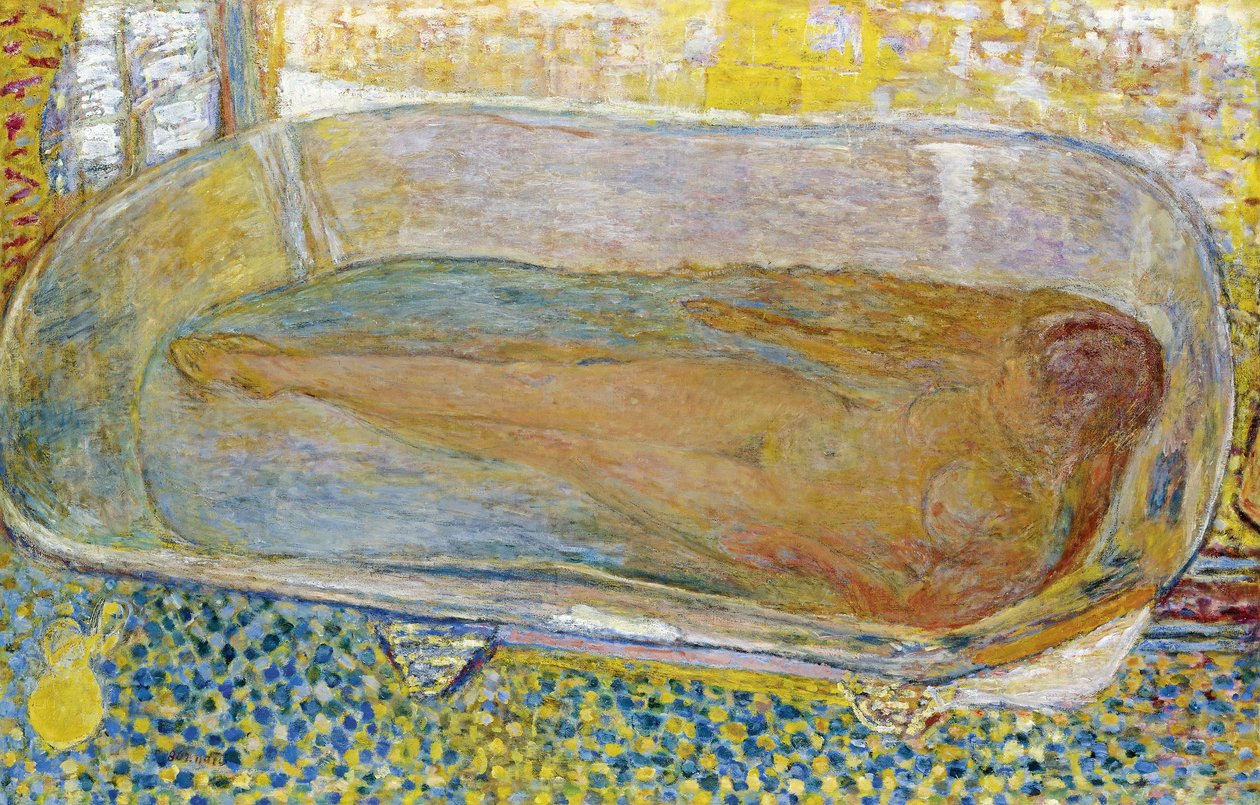Stort badekar nøgen, 1937-1939 af Pierre Bonnard