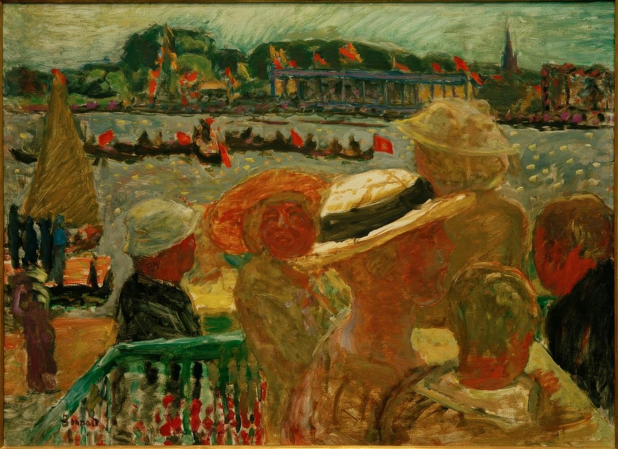 Udsigt fra Uhlenhorster Fährhaus på Ydre Alster med St. Johannis af Pierre Bonnard