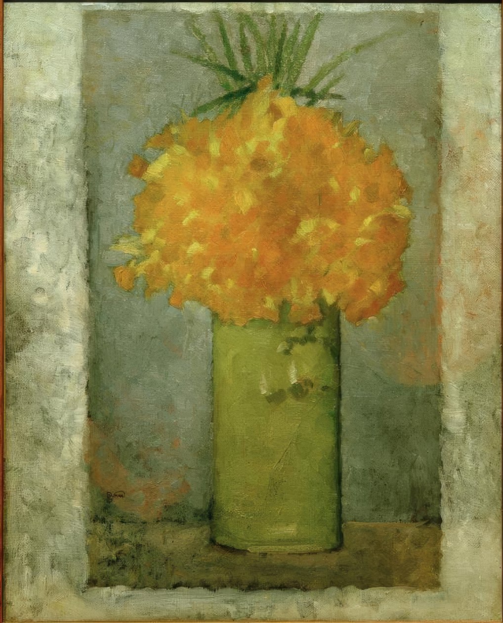 Buket af påskeliljer (påskeliljer i en grøn gryde) af Pierre Bonnard