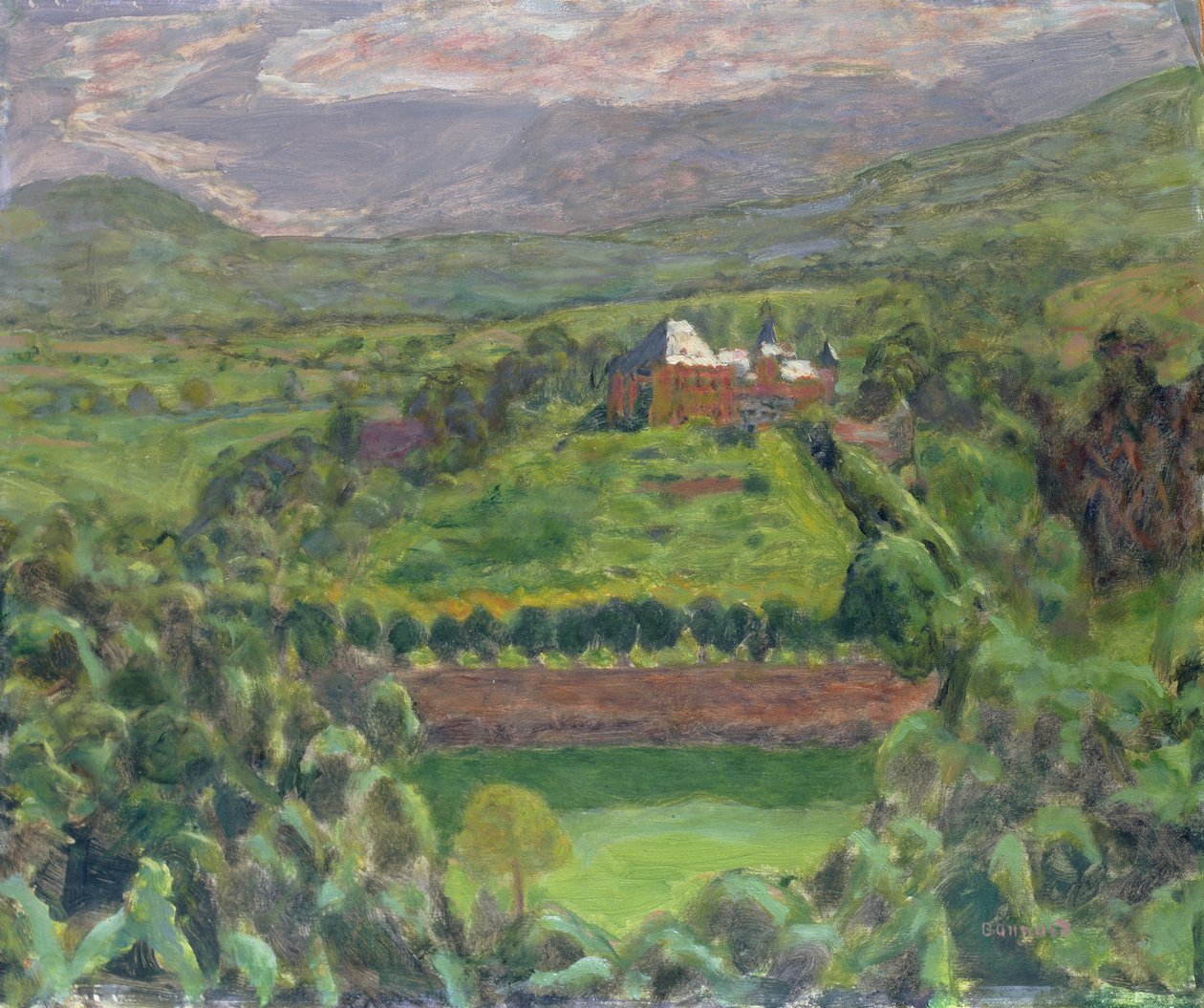 Chateau dUriage, 1918 (olie på pap) af Pierre Bonnard