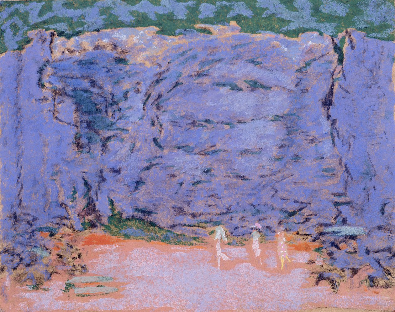 Design til et scenesæt til Jeux, en ballet af Claude Debussy (1862-1918) (kridt på farvet papir) af Pierre Bonnard