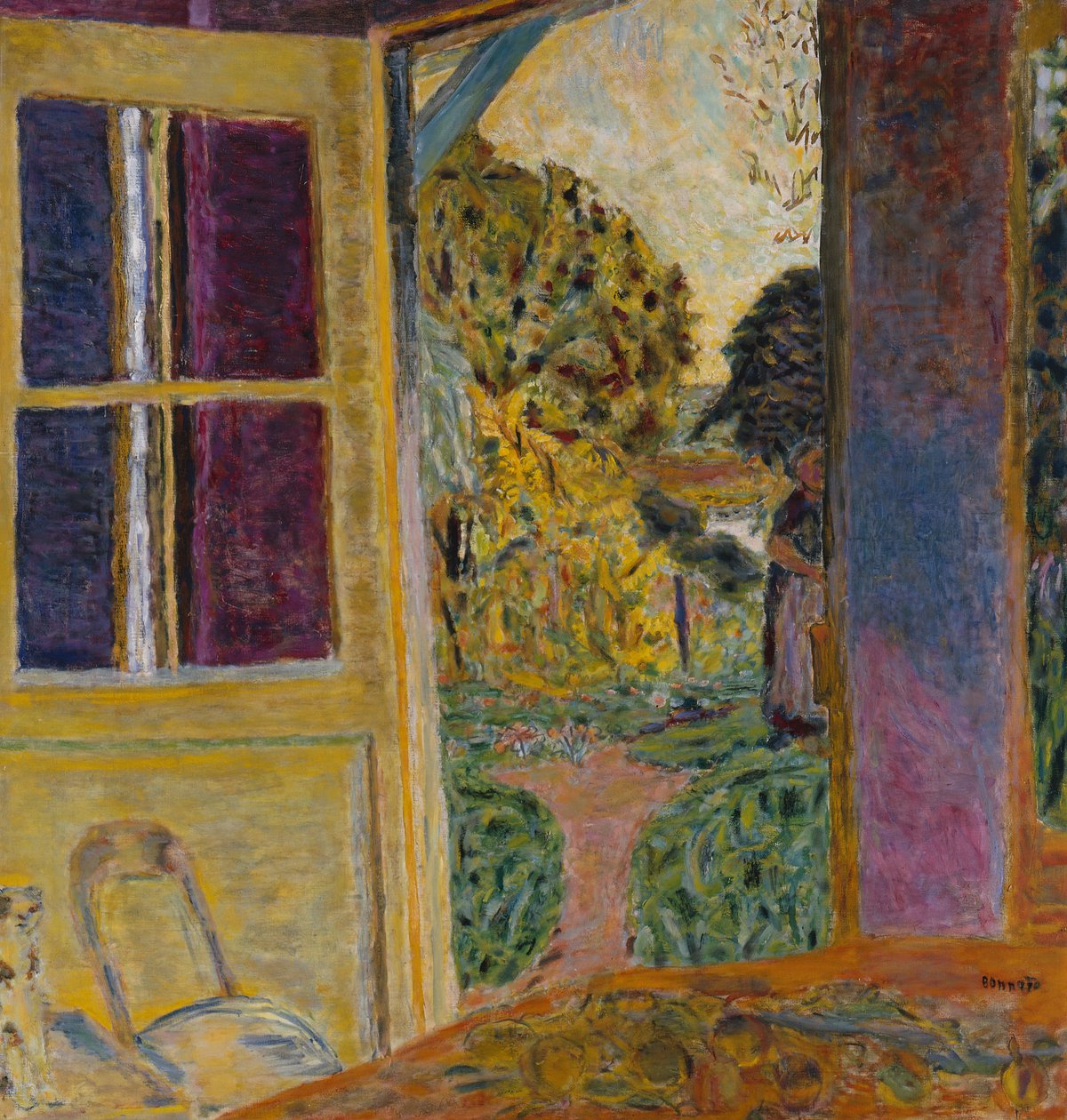Dør åbner ud til haven, ca. 1924 (olie på lærred) af Pierre Bonnard