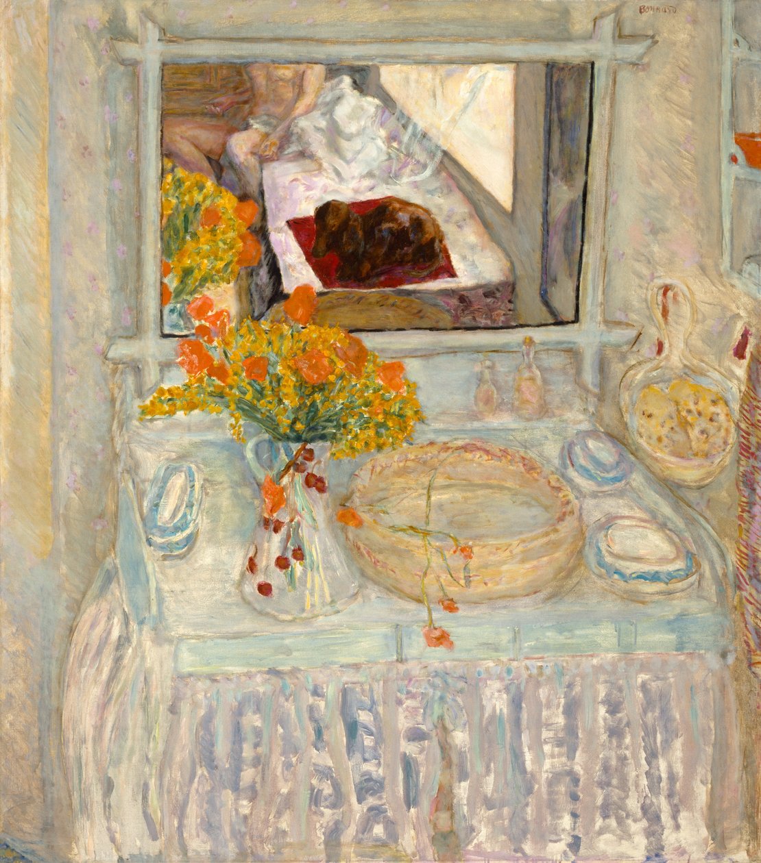 Toiletbord med spejl, ca. 1913 (olie på lærred) af Pierre Bonnard