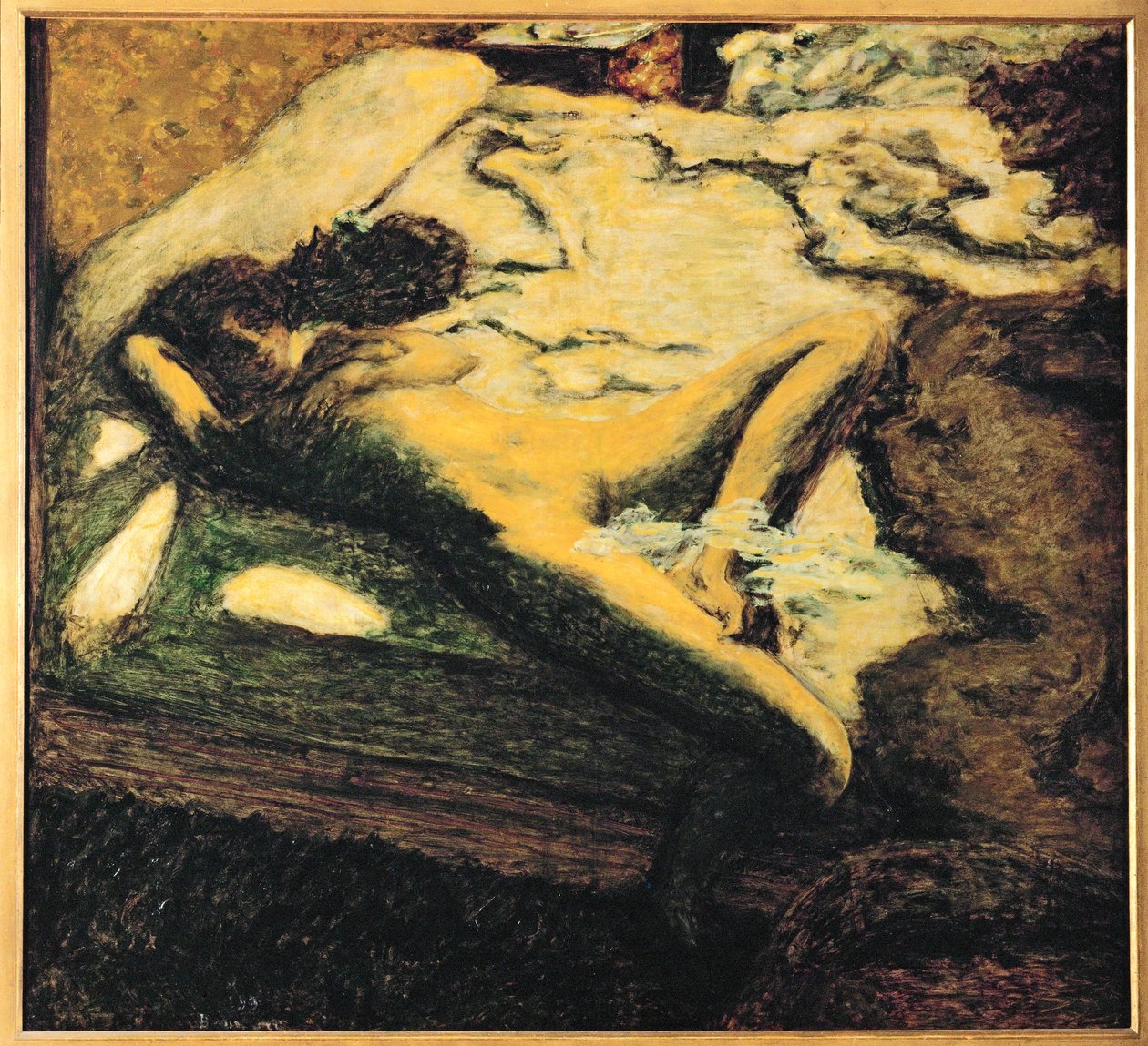 Kvinde døser på sin seng ... (maleri på lærred) af Pierre Bonnard
