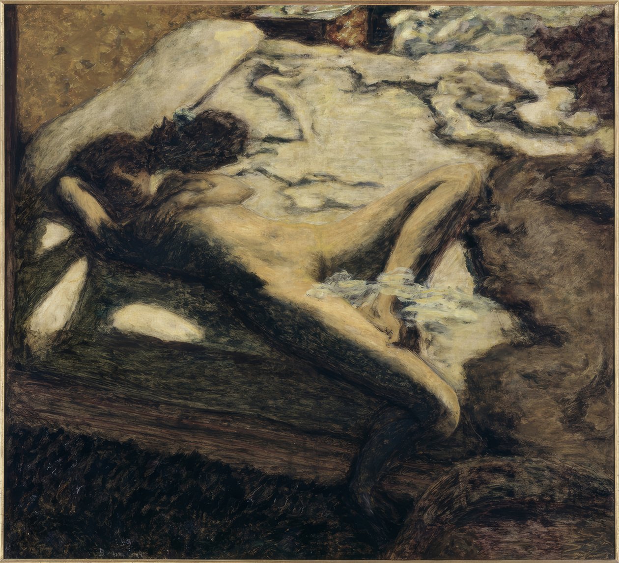 Kvinde døsende på en seng, eller Indolente af Pierre Bonnard
