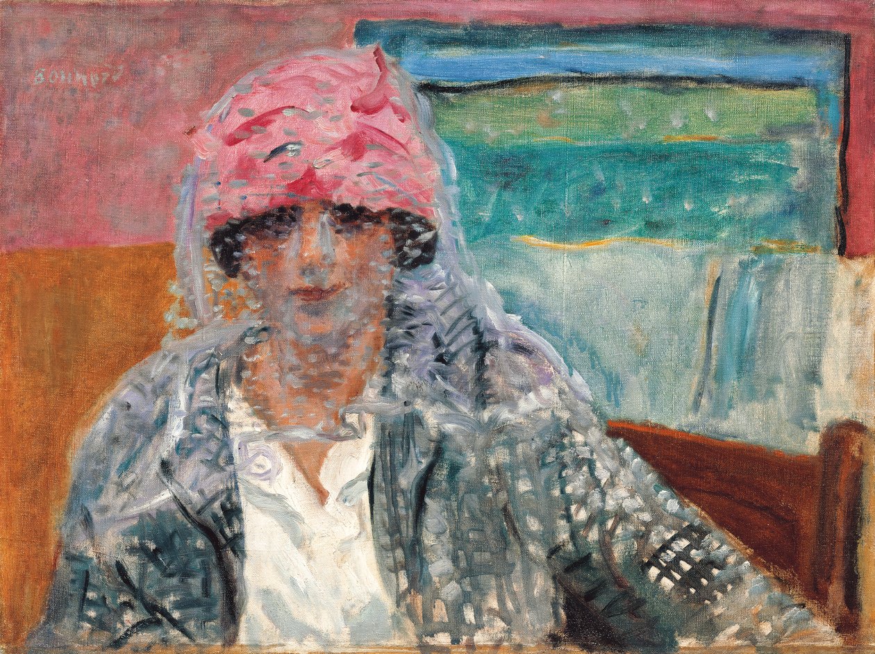 Kvinde med slør (Mme Lucienne Dupuy de Frenelle), ca. 1917 (olie på lærred) af Pierre Bonnard