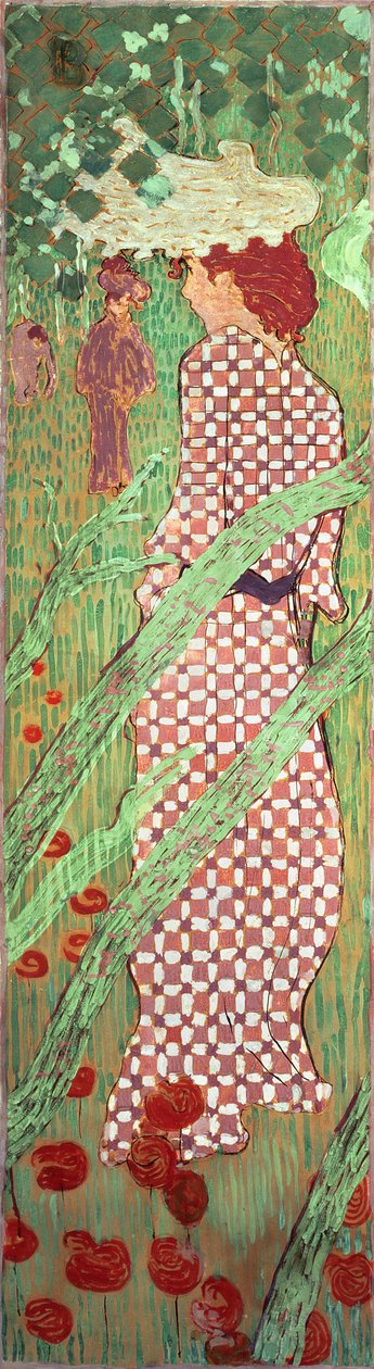 Women in the Garden: Woman in a Checkered Dress Women in a Garden: Woman in a..., 1891. af Pierre Bonnard