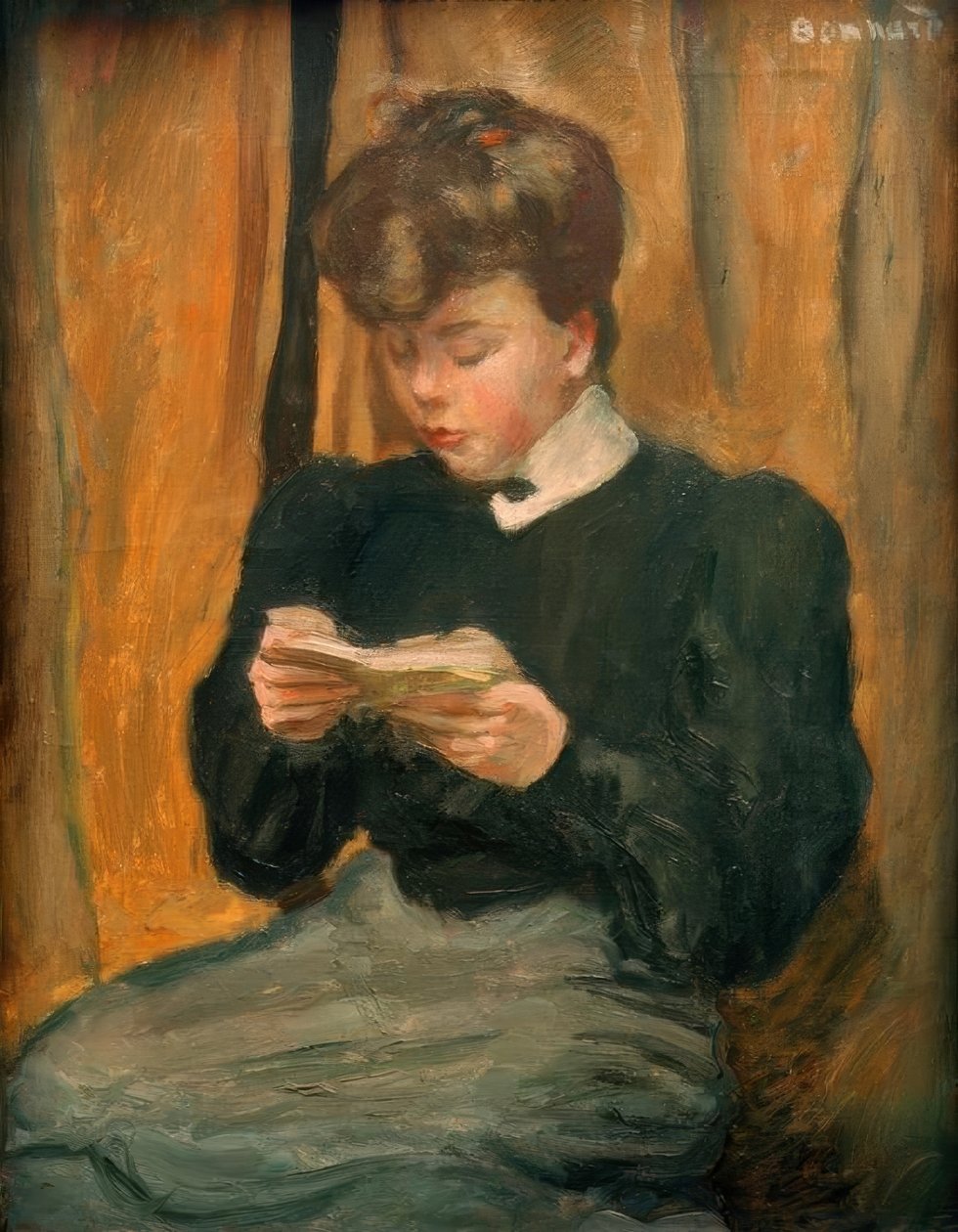 Kvinde læser en bog af Pierre Bonnard